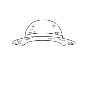 coloriage Le chapeau de paille de Luffy pour enfant de 2 ans
