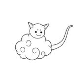 coloriage Le nuage magique Kinto Un et découpage à imprimer