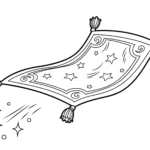 coloriage Le tapis volant magique en ligne pour enfant