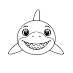 coloriage Le visage d’un requin a telecharger