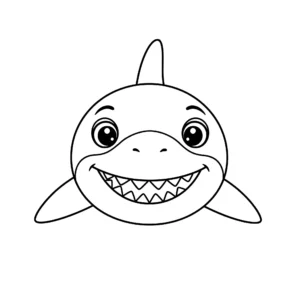 coloriage Le visage d’un requin a telecharger