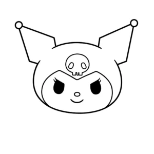 coloriage Le visage souriant de Kuromi à imprimer pour enfants
