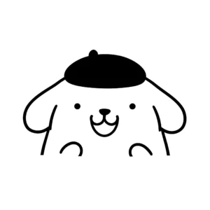 coloriage Le visage souriant de Pompompurin en gros plan à imprimer pour enfants
