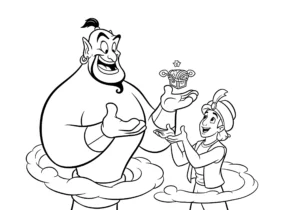 coloriage Le vœu du Génie pour enfant de 5 ans