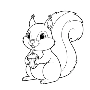 coloriage L’écureuil et sa noisette pour enfants