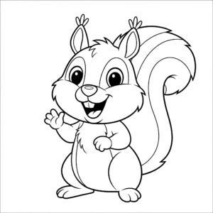 coloriage L’écureuil joyeux pour enfant a imprimer gratuit