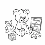coloriage Les Objets de Petit Ours Brun à imprimer gratuitement pdf