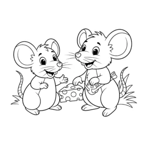 coloriage Les Petites Souris Amies et apprentissage