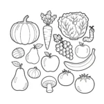 coloriage Les fruits et légumes du jardin a imprimer gratuitement