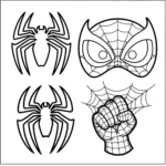 coloriage Les symboles de Spidey a telecharger