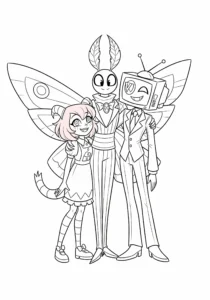 coloriage Les trois V de l’enfer et decoupage