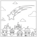 coloriage L’étoile filante au dessus de Rosas de pour enfants
