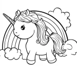 coloriage Licorne Kawaii à imprimer pour enfants