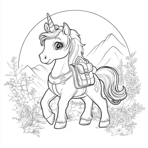 coloriage Licorne Kawaii à imprimer pdf gratuit