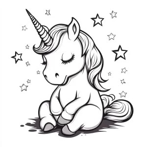 coloriage Licorne Kawaii a telecharger