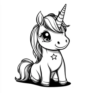 coloriage Licorne Kawaii educatif pour enfant