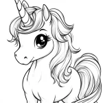 coloriage Licorne Kawaii à imprimer pour enfant de 12 ans
