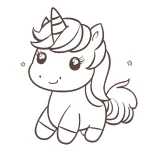 coloriage Licorne Kawaii à imprimer pdf gratuit