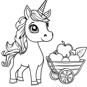 coloriage Licorne Kawaii à imprimer pour enfant de 7 ans