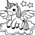 coloriage Licorne Kawaii à imprimer pdf gratuit