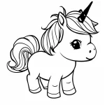 coloriage Licorne Kawaii à imprimer gratuitement pdf