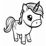 image pour coloriage Licorne Kawaii enfant