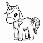 coloriage Licorne Kawaii pour enfant gratuit