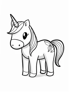coloriage Licorne Kawaii pour enfant gratuit