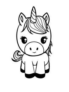 coloriage Licorne Kawaii pour enfant de à imprimer
