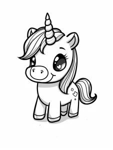 coloriage Licorne Kawaii pour enfant de 8 ans