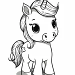 coloriage Licorne Kawaii a colorier en ligne gratuitement