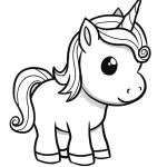 coloriage Licorne Kawaii pour enfants