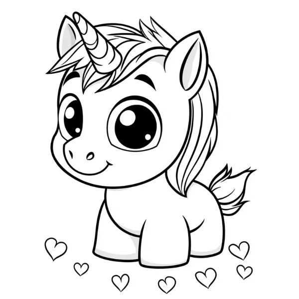 Tranh tô màu Licorne Kawaii