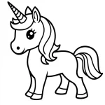 coloriage Licorne Kawaii pour enfant