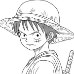 coloriage Luffy pour enfants a imprimer
