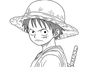 coloriage Luffy pour enfants a imprimer