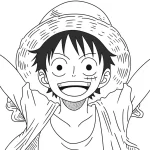 coloriage Luffy a imprimer pour enfant de 4 ans