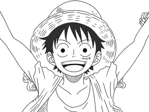 coloriage Luffy a imprimer pour enfant de 4 ans