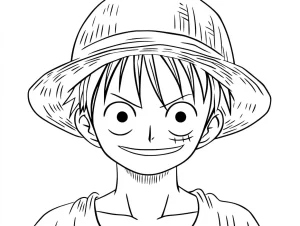 coloriage Luffy pour enfant de 2 ans