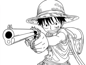 coloriage Luffy pour enfant à imprimer