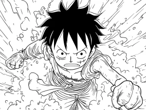 coloriage Luffy a colorier en ligne