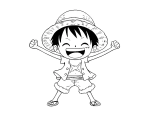 coloriage Luffy a telecharger