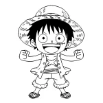 image de coloriage Luffy pour enfant