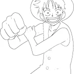 coloriage Luffy à imprimer pour enfant de 8 ans