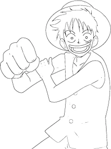 coloriage Luffy à imprimer pour enfant de 8 ans