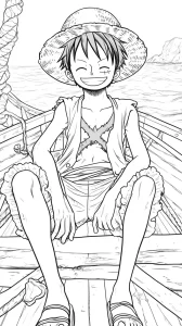 coloriage Luffy pour enfant à imprimer