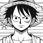 coloriage Luffy à imprimer pour enfant de 9 ans