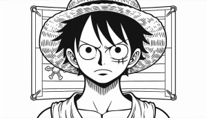 coloriage Luffy à imprimer pour enfant de 9 ans