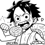 imprimer coloriage Luffy pour enfant