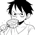 coloriage Luffy gratuit a imprimer